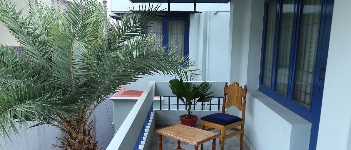 Peaceful hotel balcony area