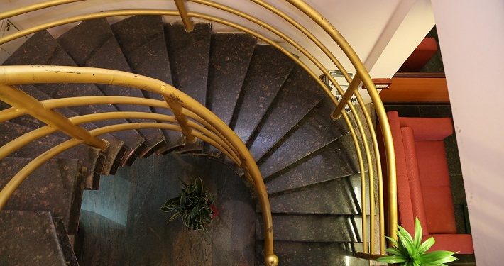 Hotel interior stairway