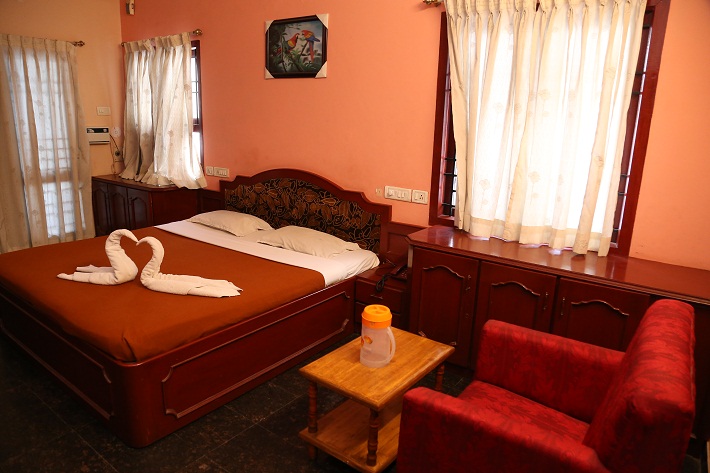Neat hotel bedroom